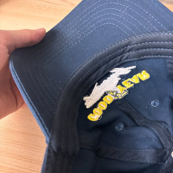 Goodyear Hat Cap Strap Back Blue Navy Tires Racing Outdoors Mens - Picture 7 of 9